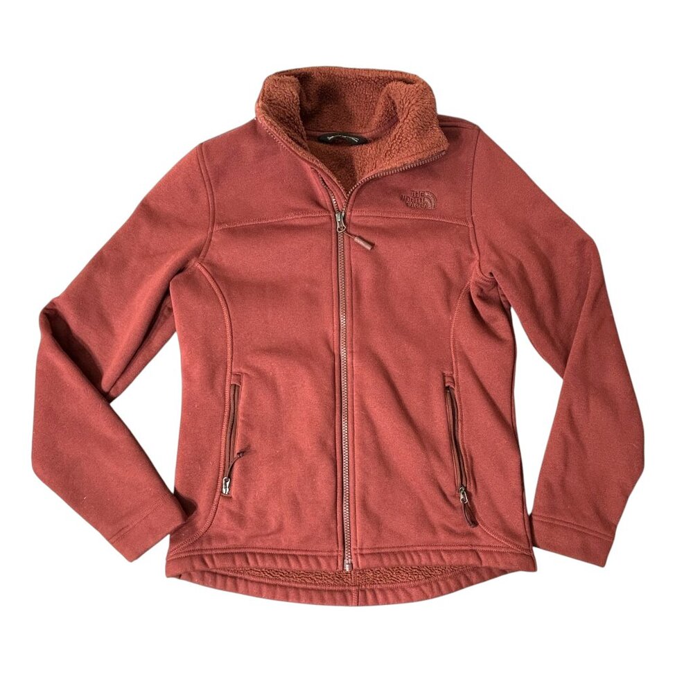 North Face Polatec Fleece Zipper Jacket Burnt Orange Size Small